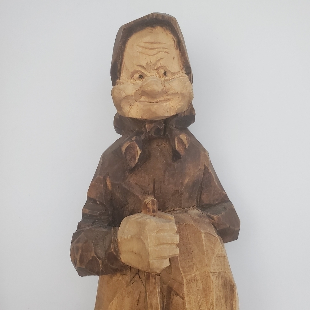 vintage Rare Hand Carved Folk Art Couple - Picture 6 of 9